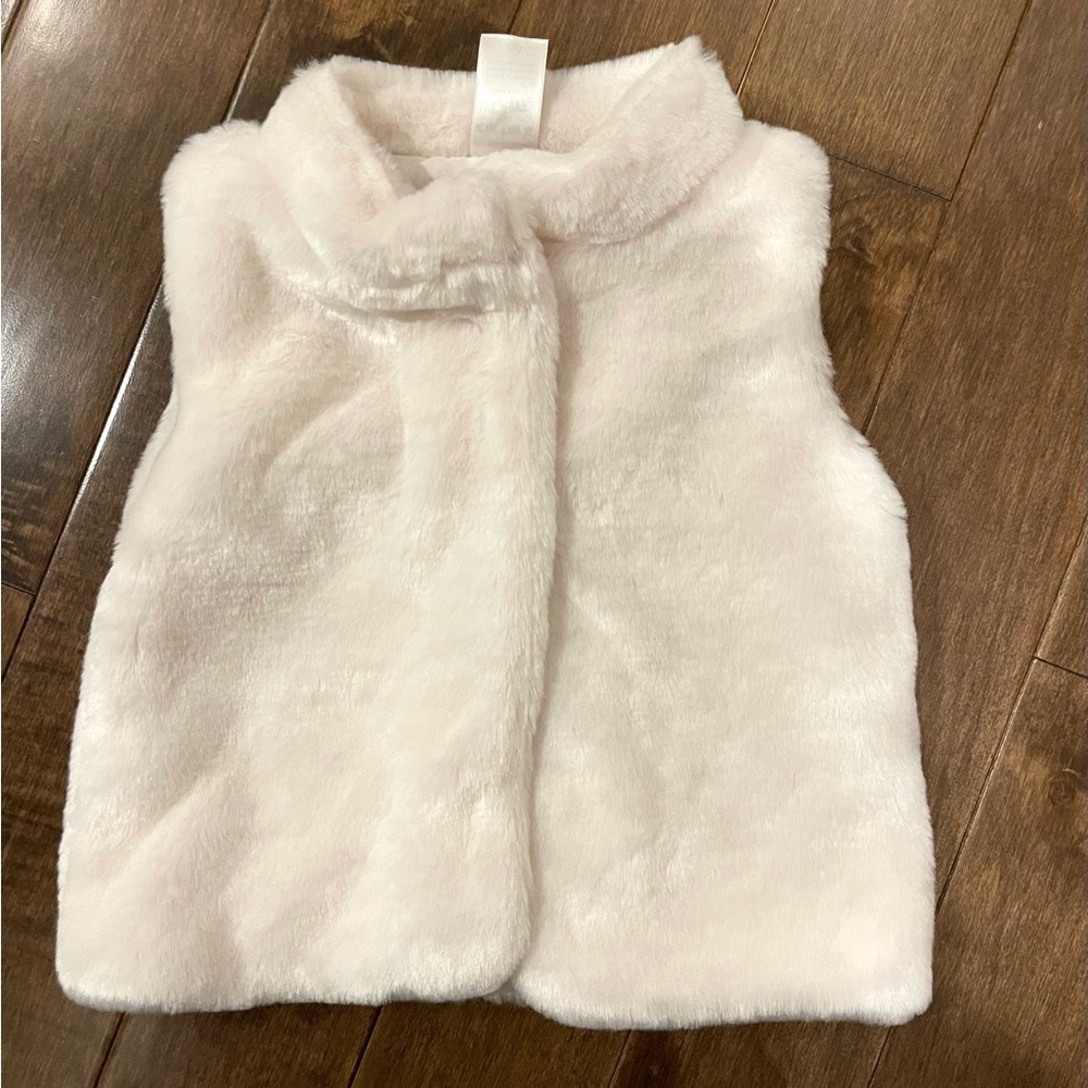 12 mo. White Faux Fur Vest